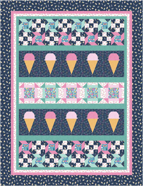 Ice Cream Churn Quilt Pattern TTQ-137 - Paper Pattern