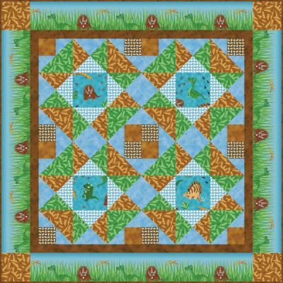 Prehistoric Patchwork Quilt TWW-0437e - Downloadable Pattern